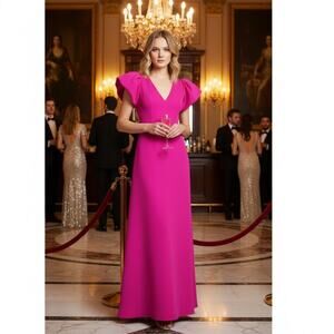 Black Halo Queen Maxi Dress Gown 2 Pink NEW